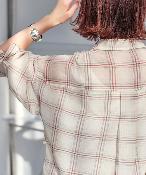 セール】シアーチェック2WAYシャツ（シャツ/ブラウス）｜Spick & Span