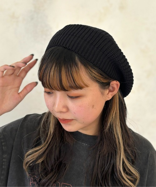 MILLER（ミラー）の「ニットベレー帽（ハンチング/ベレー帽・メンズ・アイボリー/ブラック・FREE）」の2枚目の写真