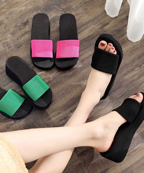 Miniministore(ミニミニストア)の「美脚サンダル 厚底サンダル レディース(サンダル・レディース・グリーン/ピンク/ブラック・25.0cm/23.5cm/24.0cm/24.5cm/23.0cm)」の13枚目の写真