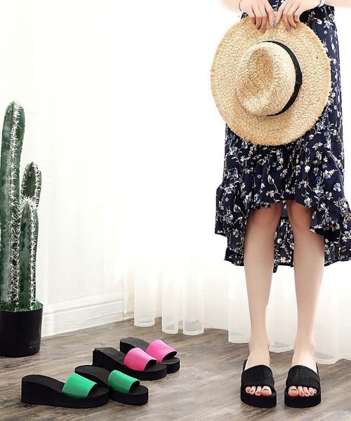 Miniministore(ミニミニストア)の「美脚サンダル 厚底サンダル レディース(サンダル・レディース・グリーン/ピンク/ブラック・25.0cm/23.5cm/24.0cm/24.5cm/23.0cm)」の14枚目の写真