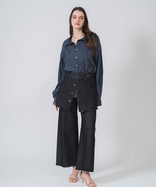 COMMRE（コムル）の「ダブルポケットオーバーシャツ（シャツ/ブラウス・レディース・ホワイト/ピンク/サックスブルー/チャコールグレー・FREE）」の8枚目の写真