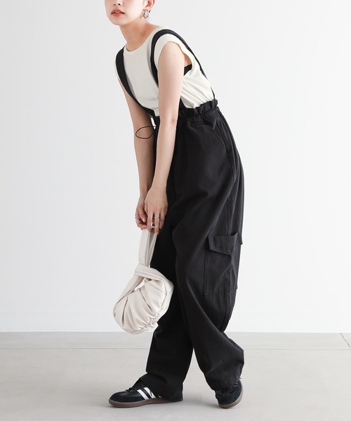 n'OrLABEL（ノアールレーベル）の「『ウエストドロストサロペット』（サロペット/オーバーオール・レディース・ライトベージュ/ブラック・1/2）」の19枚目の写真