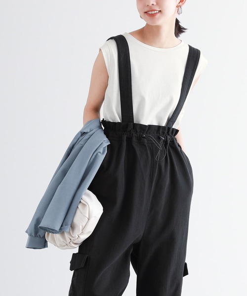 n'OrLABEL（ノアールレーベル）の「『ウエストドロストサロペット』（サロペット/オーバーオール・レディース・ライトベージュ/ブラック・1/2）」の22枚目の写真