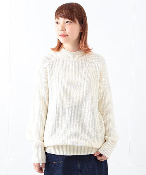 Ray BEAMS（レイビームス）の「■Ray BEAMS / 5G ビッグシルエット クルーネック ニット（ニット/セーター・レディース・オフホワイト/ライトブラウン/ダークグリーン・ONE SIZE）」の18枚目の写真