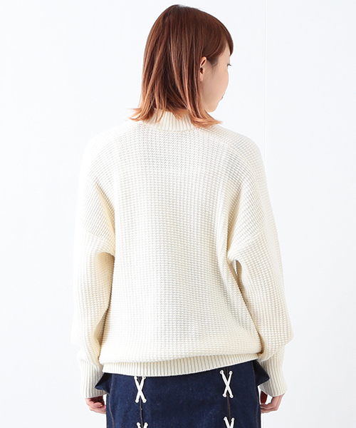 Ray BEAMS（レイビームス）の「■Ray BEAMS / 5G ビッグシルエット クルーネック ニット（ニット/セーター・レディース・オフホワイト/ライトブラウン/ダークグリーン・ONE SIZE）」の13枚目の写真