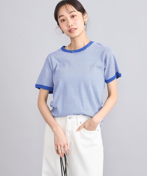 coen(コーエン)の「USAコットンフライスボーダーTシャツ(Tシャツ/カットソー・レディース・ブラック/レッド/ロイヤルブルー・M/L)」の2枚目の写真