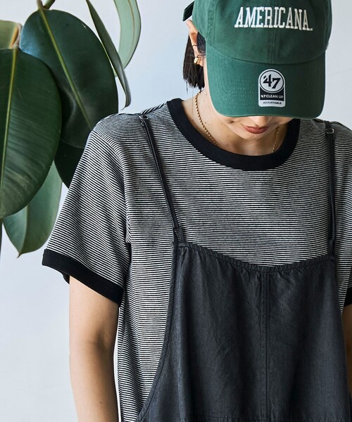 coen(コーエン)の「USAコットンフライスボーダーTシャツ(Tシャツ/カットソー・レディース・ブラック/レッド/ロイヤルブルー・M/L)」の1枚目の写真