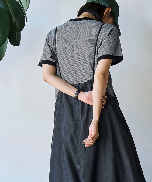 coen(コーエン)の「USAコットンフライスボーダーTシャツ(Tシャツ/カットソー・レディース・ブラック/レッド/ロイヤルブルー・M/L)」の6枚目の写真