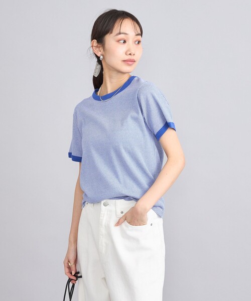 coen(コーエン)の「USAコットンフライスボーダーTシャツ(Tシャツ/カットソー・レディース・ブラック/レッド/ロイヤルブルー・M/L)」の10枚目の写真