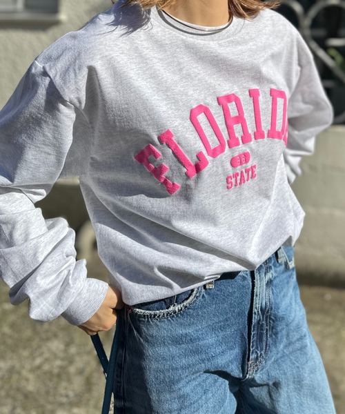 mi via loca(ミヴィアロカ)の「GILDAN 発泡プリントFLORIDAカレッジロゴロンT 【PT NO. MVL025 ※2A】(Tシャツ/カットソー・レディース・ブラック/オフホワイト/オートミール/ホワイト系その他・MEDIUM/X-LARGE)」の16枚目の写真