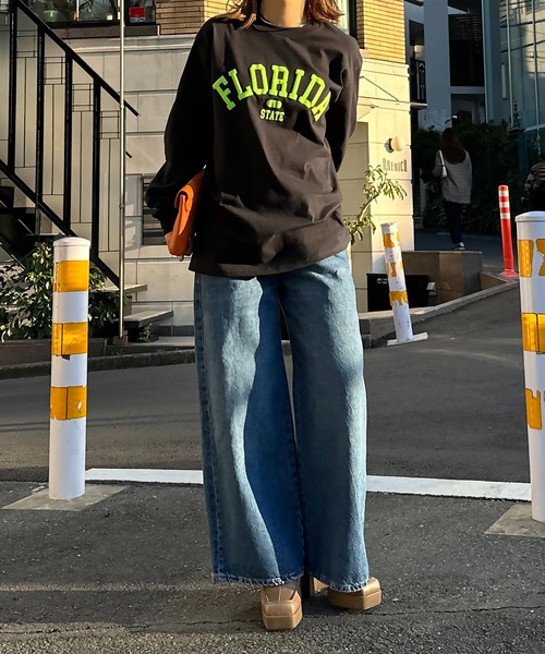 mi via loca(ミヴィアロカ)の「GILDAN 発泡プリントFLORIDAカレッジロゴロンT 【PT NO. MVL025 ※2A】(Tシャツ/カットソー・レディース・ブラック/オフホワイト/オートミール/ホワイト系その他・MEDIUM/X-LARGE)」の21枚目の写真