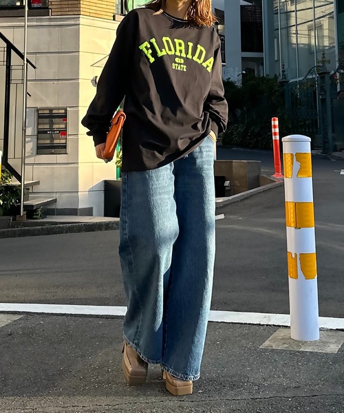 mi via loca(ミヴィアロカ)の「GILDAN 発泡プリントFLORIDAカレッジロゴロンT 【PT NO. MVL025 ※2A】(Tシャツ/カットソー・レディース・ブラック/オフホワイト/オートミール/ホワイト系その他・MEDIUM/X-LARGE)」の20枚目の写真