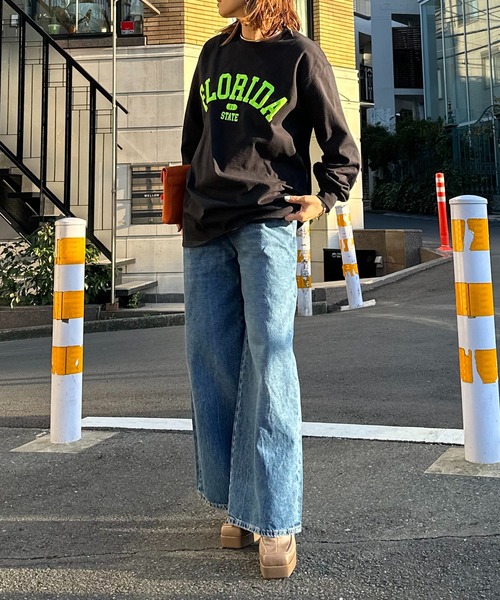 mi via loca(ミヴィアロカ)の「GILDAN 発泡プリントFLORIDAカレッジロゴロンT 【PT NO. MVL025 ※2A】(Tシャツ/カットソー・レディース・ブラック/オフホワイト/オートミール/ホワイト系その他・MEDIUM/X-LARGE)」の19枚目の写真