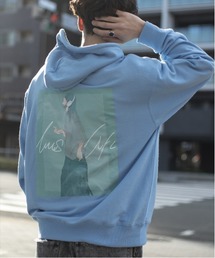 SUGGESTION エモ系グラフィックPT裏毛プルパーカー