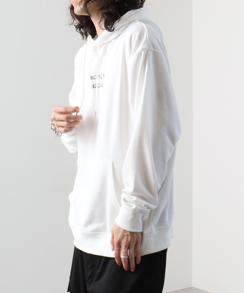 SUGGESTION(サジェッション)の「SUGGESTION エモ系グラフィックPT裏毛プルパーカー(パーカー・メンズ・オフホワイト/ライトブルー/ブラック・L/M)」の17枚目の写真