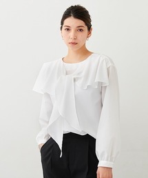 【LADIES】2WAY衿フリルブラウス