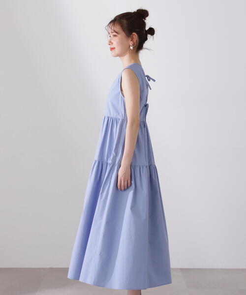 N.（N. Natural Beauty Basic）（エヌエヌナチュラルビューティーベーシック）の「【S Size Line】◆バックオープンティアードワンピース（ワンピース・レディース・ピンク/ブルー/ブラック・SMALL/MEDIUM）」の6枚目の写真