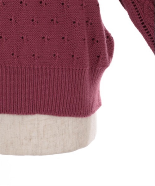 axes femme（アクシーズファム）の「透かし編みニットカーディガン（カーディガン/ボレロ・レディース・モカ/ブルーグリーン/ピンク/ホワイト・FREE）」の12枚目の写真