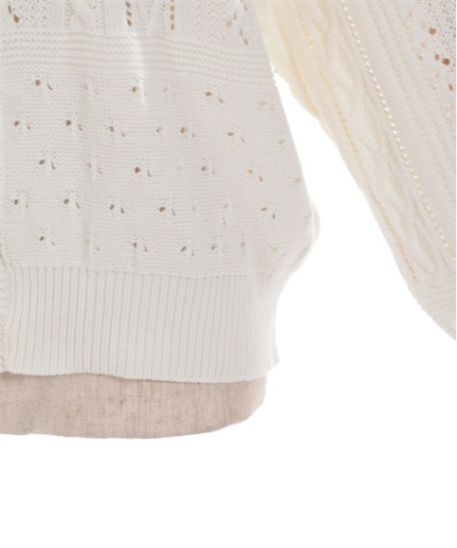 axes femme（アクシーズファム）の「透かし編みニットカーディガン（カーディガン/ボレロ・レディース・モカ/ブルーグリーン/ピンク/ホワイト・FREE）」の19枚目の写真