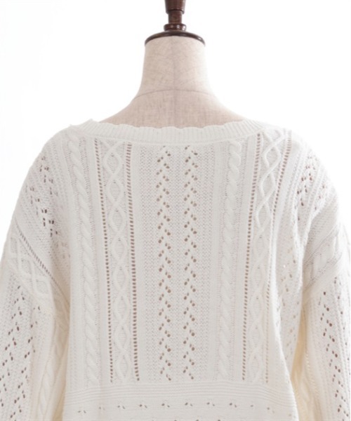 axes femme（アクシーズファム）の「透かし編みニットカーディガン（カーディガン/ボレロ・レディース・モカ/ブルーグリーン/ピンク/ホワイト・FREE）」の21枚目の写真