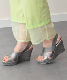 【ITALIAN SHOEMAKERS】エラスティックハイウエッジサンダル(942110)