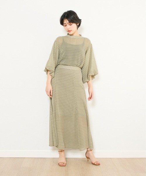 INED CLARO（イネドクラロ）の「ジオメトリックプリントスカート【セットアップ対応】（スカート・レディース・グレー/ベージュ/グリーン・フリー）」の14枚目の写真