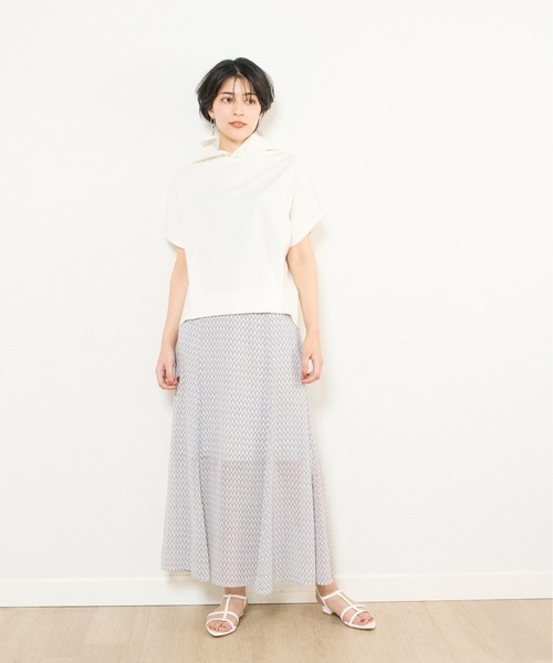 INED CLARO（イネドクラロ）の「ジオメトリックプリントスカート【セットアップ対応】（スカート・レディース・グレー/ベージュ/グリーン・フリー）」の16枚目の写真