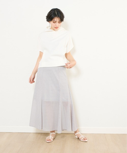 INED CLARO（イネドクラロ）の「ジオメトリックプリントスカート【セットアップ対応】（スカート・レディース・グレー/ベージュ/グリーン・フリー）」の18枚目の写真