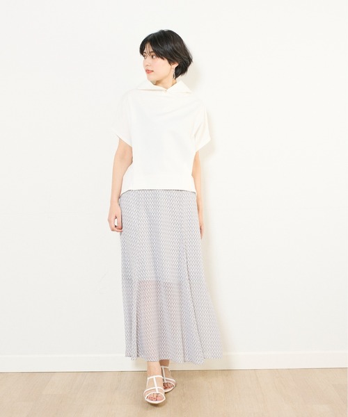 INED CLARO（イネドクラロ）の「ジオメトリックプリントスカート【セットアップ対応】（スカート・レディース・グレー/ベージュ/グリーン・フリー）」の19枚目の写真