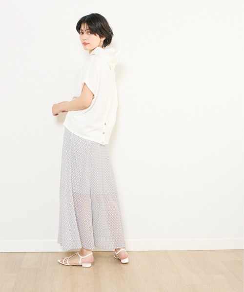 INED CLARO（イネドクラロ）の「ジオメトリックプリントスカート【セットアップ対応】（スカート・レディース・グレー/ベージュ/グリーン・フリー）」の10枚目の写真