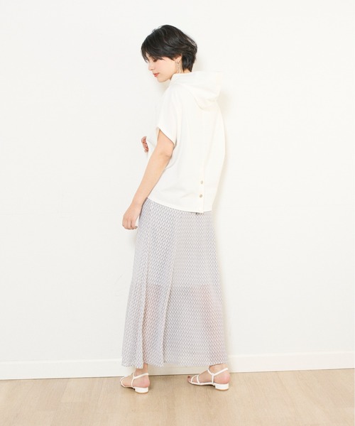 INED CLARO（イネドクラロ）の「ジオメトリックプリントスカート【セットアップ対応】（スカート・レディース・グレー/ベージュ/グリーン・フリー）」の12枚目の写真