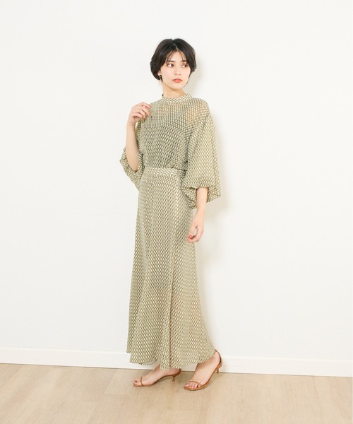 INED CLARO（イネドクラロ）の「ジオメトリックプリントスカート【セットアップ対応】（スカート・レディース・グレー/ベージュ/グリーン・フリー）」の7枚目の写真