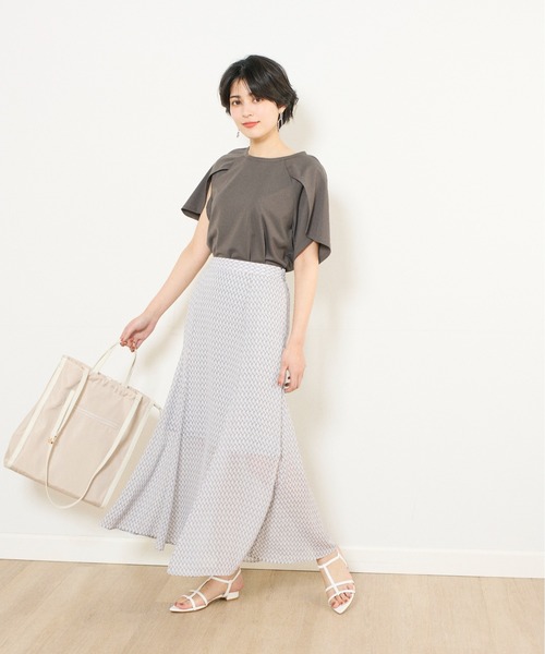 INED CLARO（イネドクラロ）の「ジオメトリックプリントスカート【セットアップ対応】（スカート・レディース・グレー/ベージュ/グリーン・フリー）」の21枚目の写真