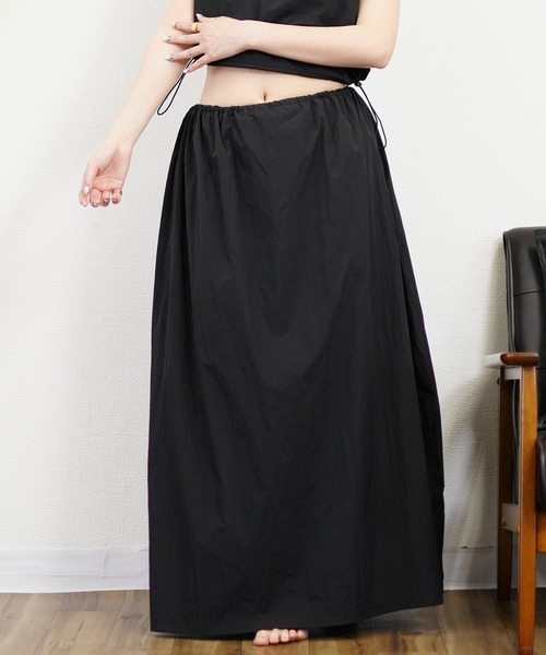 Ungrid(アングリッド)の「【ムラサキスポーツ限定】UNGRID/アングリッド 水陸両用 バルーンロング丈スカート/セットアップ対応 240701(スカート・レディース・ブラック/アイボリー・M)」の3枚目の写真