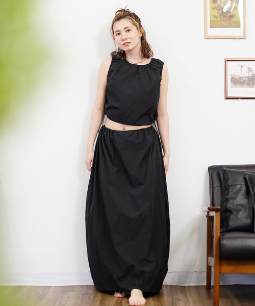 Ungrid(アングリッド)の「【ムラサキスポーツ限定】UNGRID/アングリッド 水陸両用 バルーンロング丈スカート/セットアップ対応 240701(スカート・レディース・ブラック/アイボリー・M)」の6枚目の写真