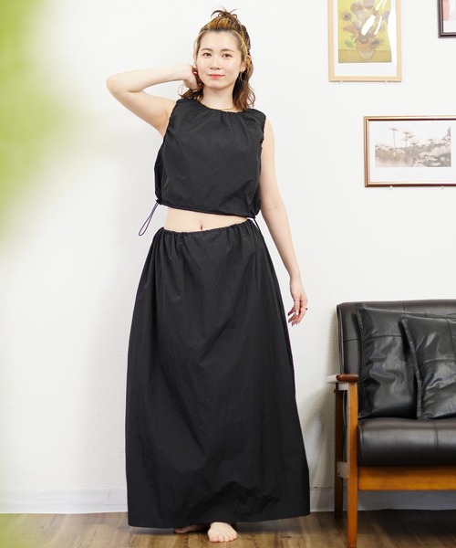 Ungrid(アングリッド)の「【ムラサキスポーツ限定】UNGRID/アングリッド 水陸両用 バルーンロング丈スカート/セットアップ対応 240701(スカート・レディース・ブラック/アイボリー・M)」の7枚目の写真
