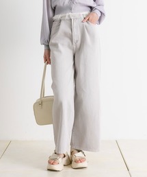 OLIVE des OLIVE | ウエストホックワイドデニムパンツ　1041030090(デニムパンツ)