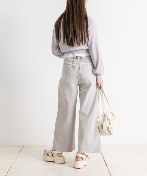 OLIVE des OLIVE(オリーブデオリーブ)の「ウエストホックワイドデニムパンツ 1041030090(デニムパンツ・レディース・ブルー/サックスブルー/ライトグレー・MEDIUM/SMALL)」の6枚目の写真