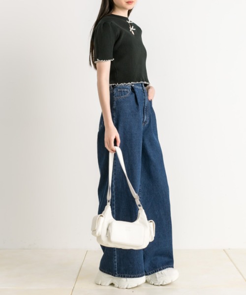 OLIVE des OLIVE(オリーブデオリーブ)の「ウエストホックワイドデニムパンツ 1041030090(デニムパンツ・レディース・ブルー/サックスブルー/ライトグレー・MEDIUM/SMALL)」の15枚目の写真