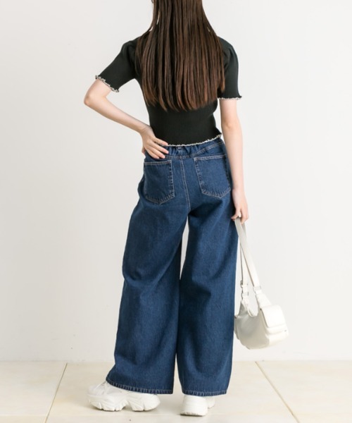 OLIVE des OLIVE(オリーブデオリーブ)の「ウエストホックワイドデニムパンツ 1041030090(デニムパンツ・レディース・ブルー/サックスブルー/ライトグレー・MEDIUM/SMALL)」の16枚目の写真