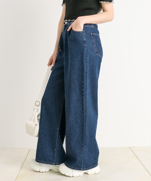 OLIVE des OLIVE(オリーブデオリーブ)の「ウエストホックワイドデニムパンツ 1041030090(デニムパンツ・レディース・ブルー/サックスブルー/ライトグレー・MEDIUM/SMALL)」の18枚目の写真