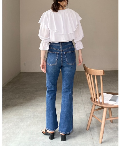 She's Closet(シーズクローゼット)の「フリルカラービッグ襟ショート丈長袖リボンボレロブラウスカーディガン(シャツ/ブラウス・レディース・ブラック/ホワイト・FREE)」の15枚目の写真