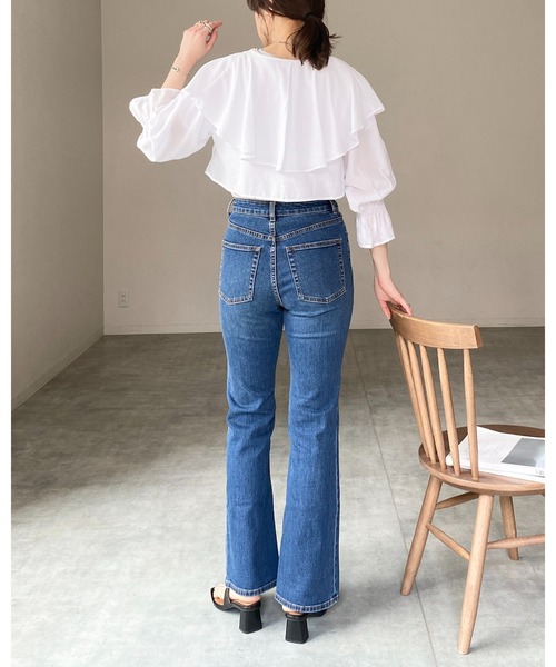 She's Closet(シーズクローゼット)の「フリルカラービッグ襟ショート丈長袖リボンボレロブラウスカーディガン(シャツ/ブラウス・レディース・ブラック/ホワイト・FREE)」の16枚目の写真