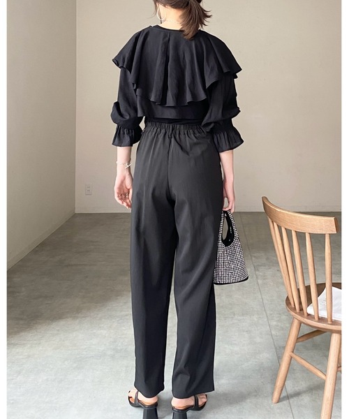 She's Closet(シーズクローゼット)の「フリルカラービッグ襟ショート丈長袖リボンボレロブラウスカーディガン(シャツ/ブラウス・レディース・ブラック/ホワイト・FREE)」の19枚目の写真