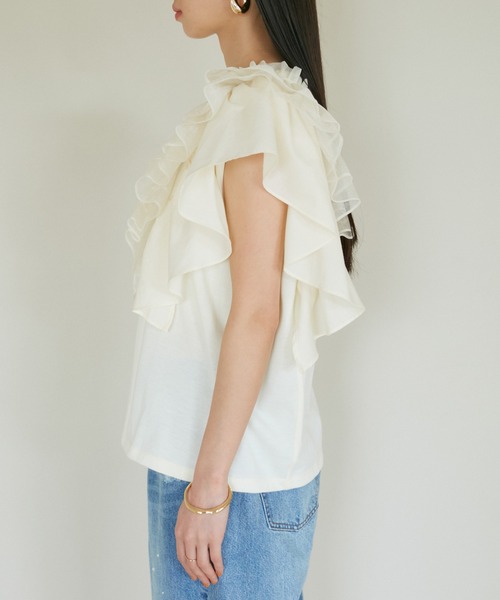 セール】【SET】サッシュ付きフリルドッキングプルオーバー（T