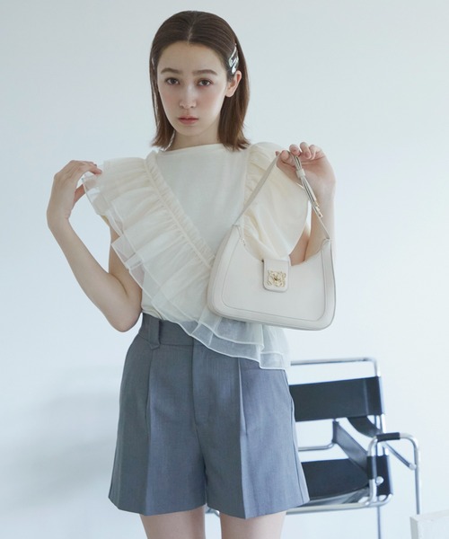 セール】【SET】サッシュ付きフリルドッキングプルオーバー（T