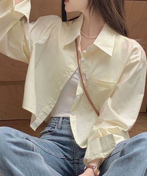 gossip!ロサンゼルス(ゴシップロサンゼルス)の「YUGA ルーズシルエット サマージャケット(その他トップス・レディース・イエロー/ピンク・FREE)」の2枚目の写真
