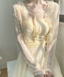 ammy. | 【 ammy. / エイミードット 】  フリル レース ショート丈 カーディガン(カーディガン/ボレロ)