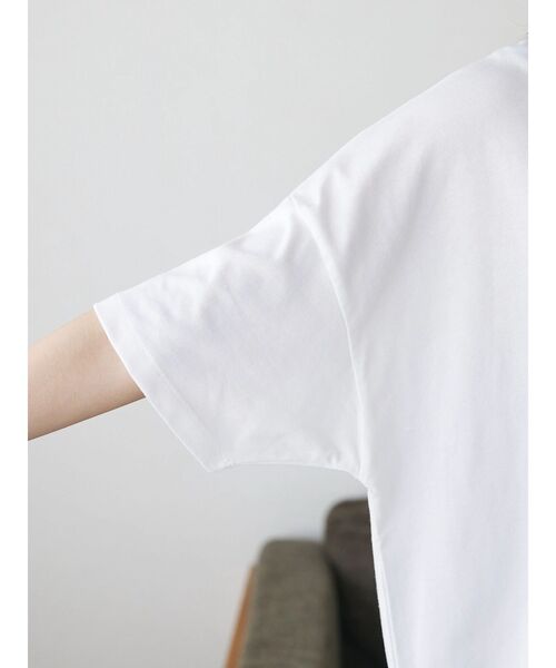 CRAFT STANDARD BOUTIQUE（クラフトスタンダードブティック）の「シルケット天竺ロゴプリント裾ラウンド半袖Tee（チュニック・レディース・ラベンダー/オフホワイト/チャコールグレー/ブルー・FREE）」の10枚目の写真
