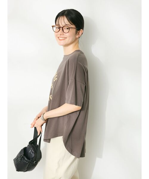 CRAFT STANDARD BOUTIQUE（クラフトスタンダードブティック）の「シルケット天竺ロゴプリント裾ラウンド半袖Tee（チュニック・レディース・ラベンダー/オフホワイト/チャコールグレー/ブルー・FREE）」の16枚目の写真